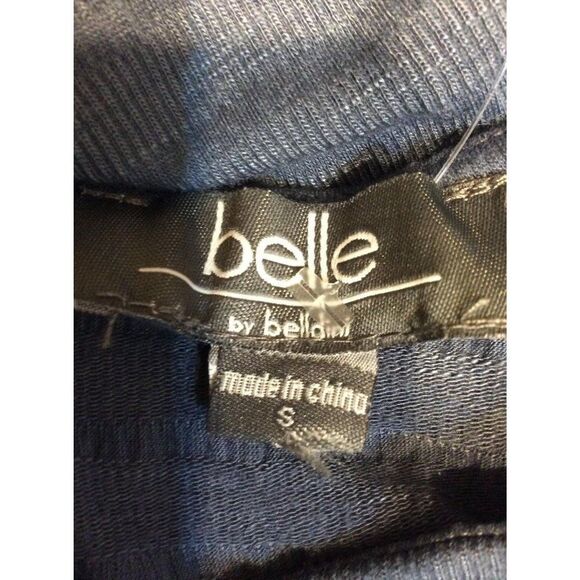 BELLE Women Short Sleeve Top With Zipper Size S Grayish Blue - Picture 3 of 3